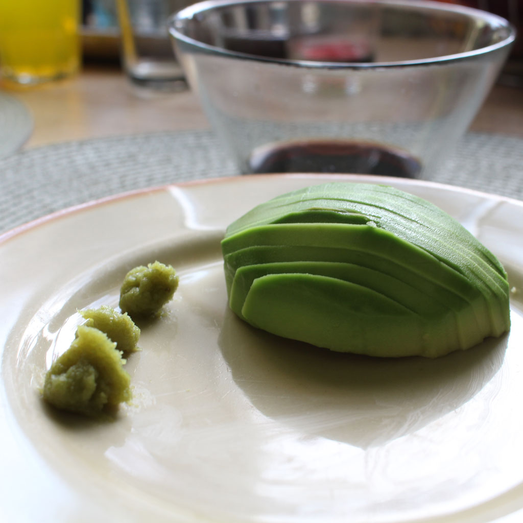  Avocado with soy and wasabi